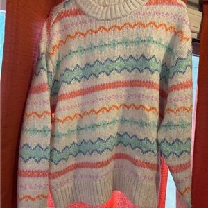American Eagle Outfitters Multicolor Patterned Turtleneck Sweater